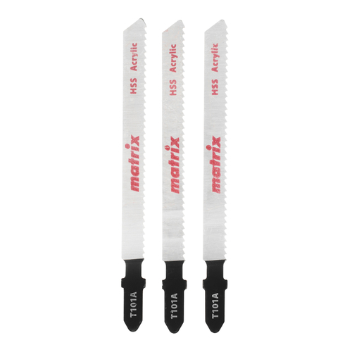 Полотна для электролобзика  по пластику, 3 шт, T101A, 72 x 2 мм, HSS Matrix