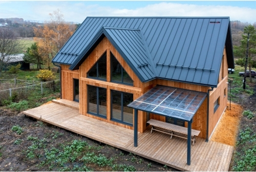 Кликфальц Grand Line 0,5 Rooftop Бархат с пленкой на замках RAL 7024 мокрый асфальт