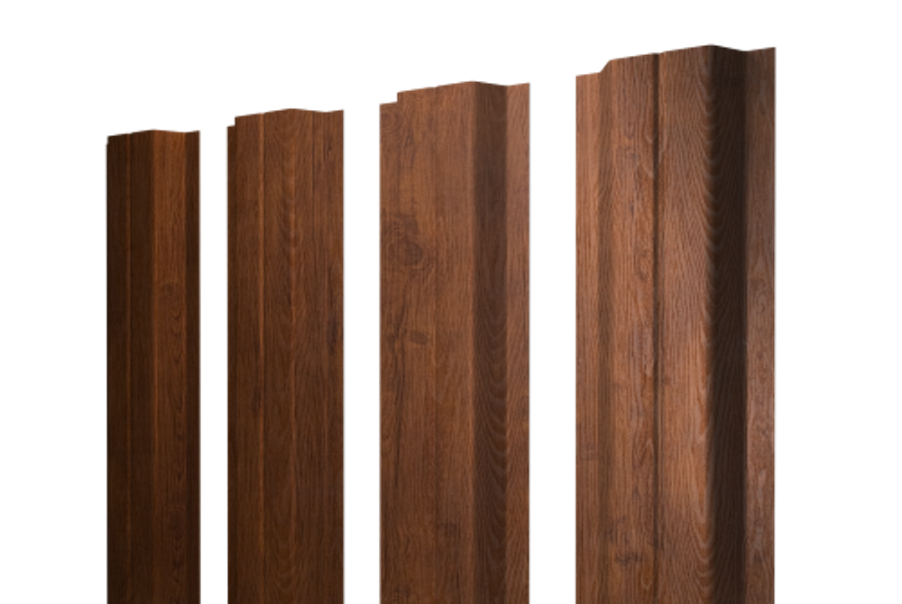 Штакетник П-образный A с прямым резом 0,4 Print Premium Golden Wood Fresh TwinColor
