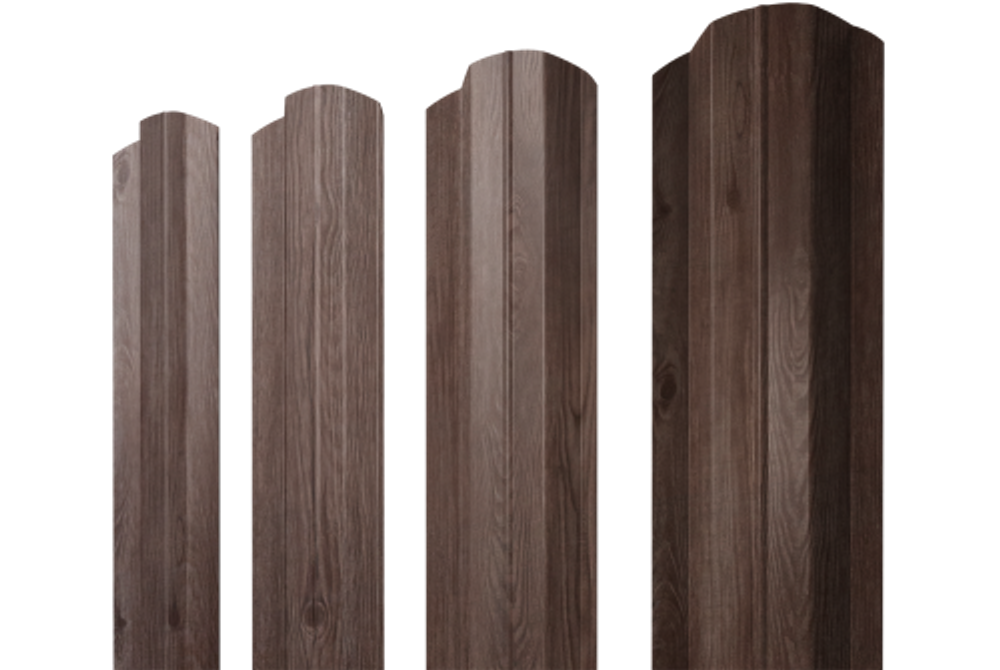 Штакетник М-образный В фигурный 0,45 Print Elite White Wood TwinColor