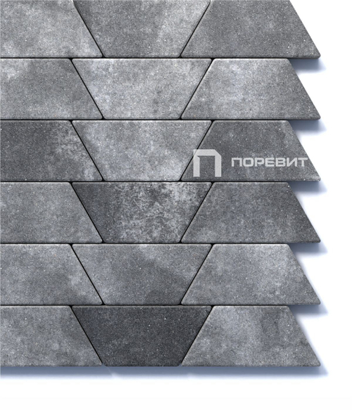 Тротуарная плитка Поревит Колормикс гладкий "ТРАПЕЦИЯ" Б.1.Т.8