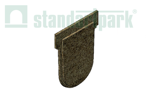 Заглушка торцевая полимербетонная для лотка водоотводного полимербетонного 6751-6D