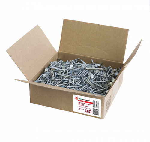 Гвозди кровельные ершенные удлиненные оцинкованные ТехноНиколь Shinglas 45х3,5 мм, 5 кг/упак