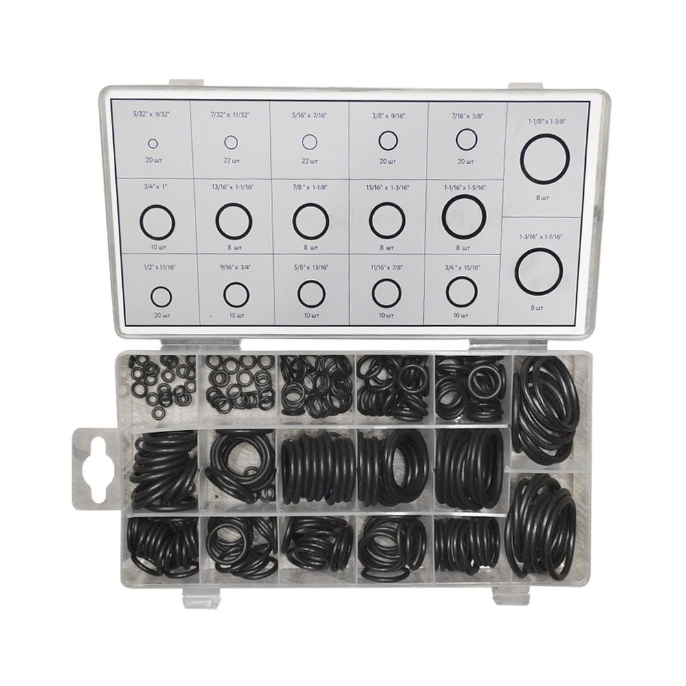WDK-214042-1 Набор уплотнительных колец резиновых, черных, 222 шт