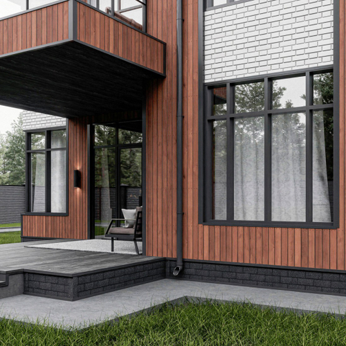 Фасадная плитка ТехноНиколь Hauberk Цокольный кирпич Скандинавский 2 м2/упак, упак