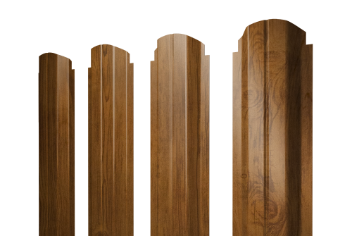 Штакетник П-образный А фигурный 0,45 Print Elite Golden Wood TwinColor