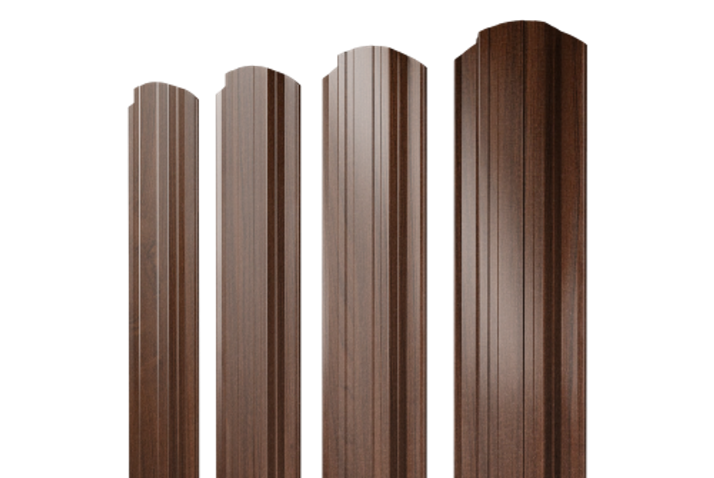 Штакетник Прямоугольный фигурный 0,45 Print Elite Choco Wood TwinColor