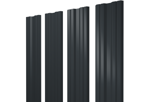 Штакетник Twin с прямым резом 0,5 Velur X RAL 7016 антрацитово-серый