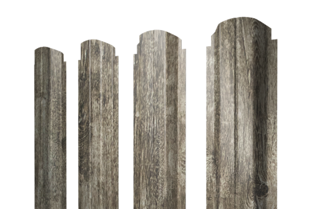 Штакетник П-образный А фигурный 0,45 Print Elite Nordic Wood TwinColor