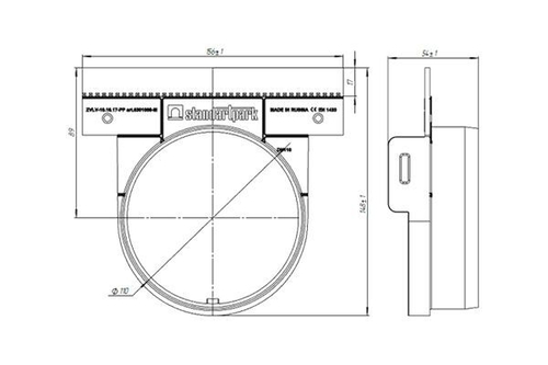 Заглушка с выпуском пластиковая для лотков водоотводных пластиковых 8000-М/80001-М