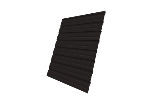 Профнастил C10R Grand Line 0,5 GreenCoat Pural BT, matt RR 32 темно-коричневый (RAL 8019 серо-коричневый)