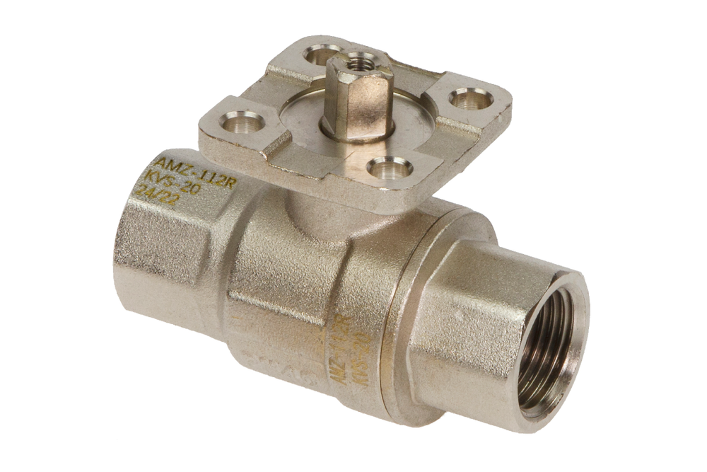 Ридан 082G5406R — Кран шаровой AMZ-112R PN40, DN15, Kvs 20, Tmax110 °C, Rp1/2, корпус CW617N, двухходовой