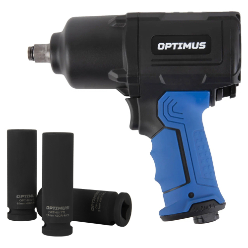 OPT-PW2050L Гайковерт пневматический ударный OPTIMUS 1600 Нм, композитный корпус OPT-PW2050 с наборо