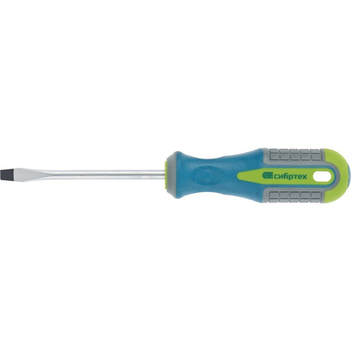 Отвертка, SL4 х 100 мм, CrV, трехкомпонентная рукоятка Сибртех