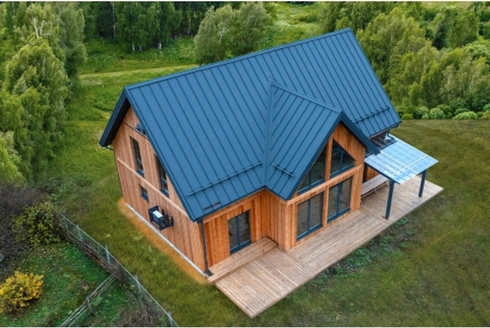 Кликфальц Grand Line 0,5 PurLite Matt с пленкой на замках RAL 7024 мокрый асфальт
