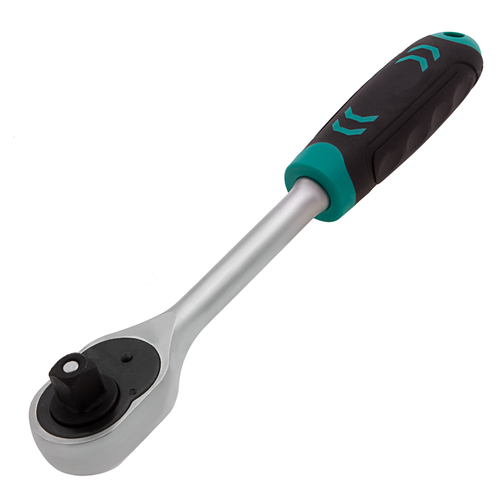 Ключ-трещотка 1/2", CrV, 72 зуба, с быстрым сбросом, матовый хром Stels