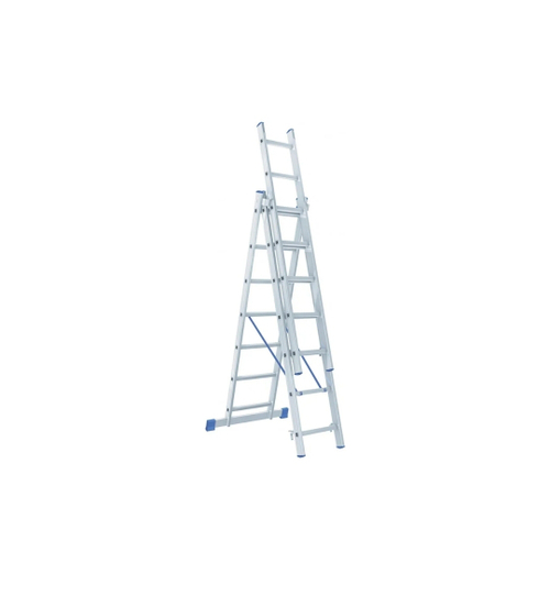 Лестница, 3 х 7 ступеней, алюминиевая, трехсекционная, Россия, Сибртех