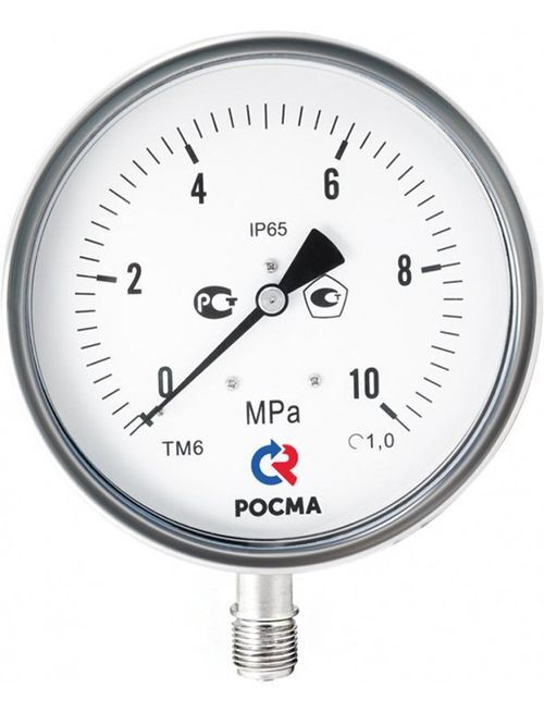 Мановакуумметр Росма ТМВ-621Р (-G.1-G.15МПа) G1/2 1.G коррозионностойкий виброустойчивый (готовый к гидрозаполнению) 15Gмм, тип - ТМВ-621Р, радиальное присоединение, -G.1-G.15МПа, резьба G1/2, класс точности 1.G