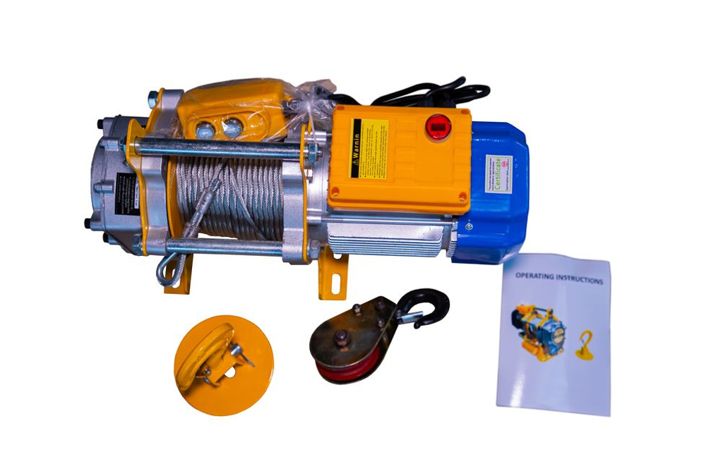 Лебедка электрическая 300/600кг 40/20м с канатом 220В алюминиевый корпус TOR KCD (TSA)
