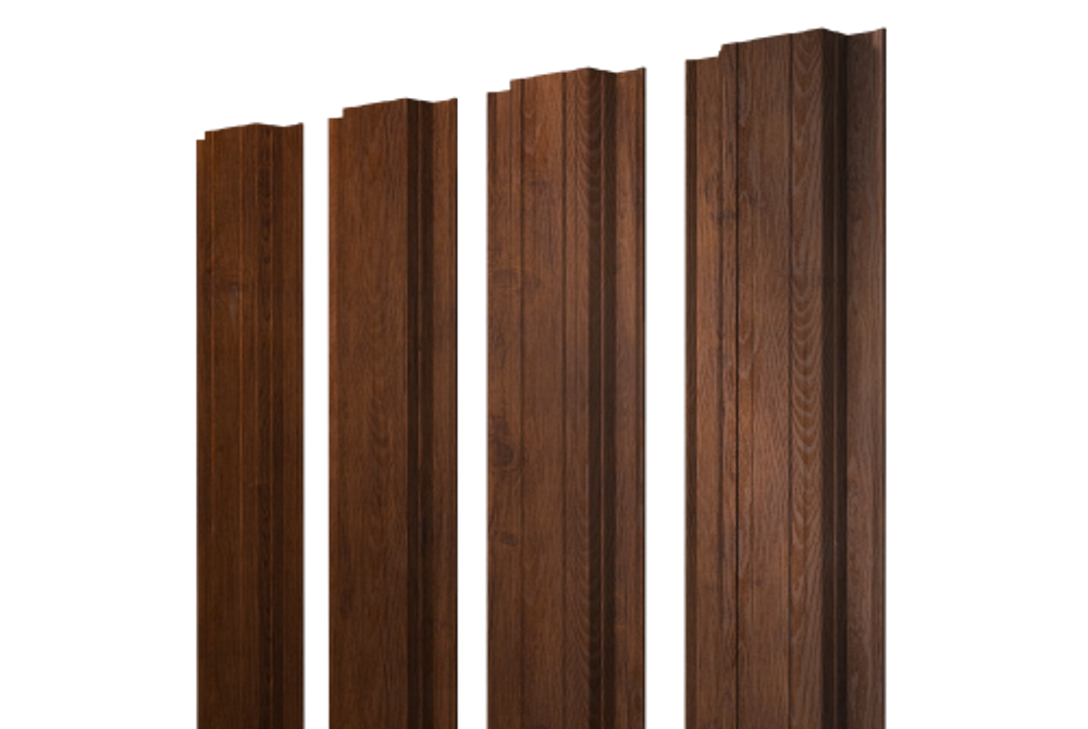 Штакетник Прямоугольный с прямым резом 0,45 Print Premium Golden Wood Fresh TwinColor