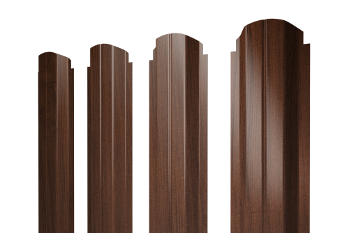 Штакетник П-образный А фигурный 0,45 Print Elite Choco Wood TwinColor