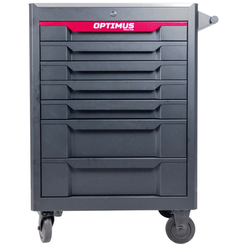 OPT-717M Тележка инструментальная 7 полок с набором инструментов, металлическая столешница