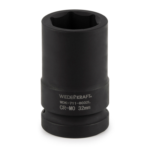 WDK-711-8032L Головка торцевая ударная глубокая 1", 6 гр. 32 мм.