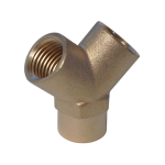 WDK-20FF Фитинг Y - образный, резъба 1/4" PT,  F-F-F (внутренний), латунь