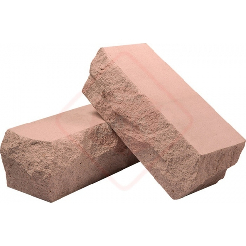 Кирпич лицевой утолщенный полнотелый колотый коричневый