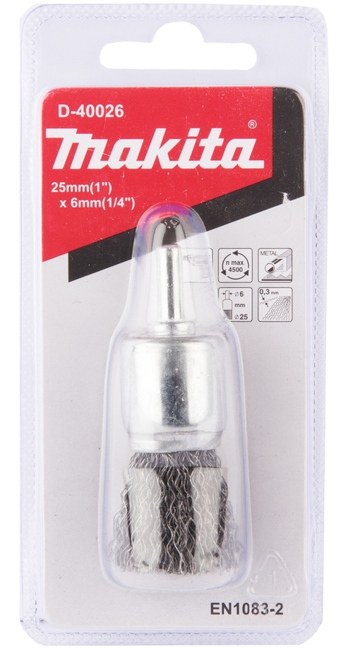 Кистевая проволочная щетка 6x25 мм Makita D-40026