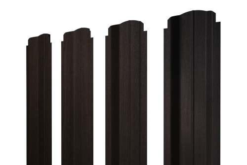 Штакетник П-образный B фигурный 0,45 Print Elite Coffee Wood Blesk TwinColor