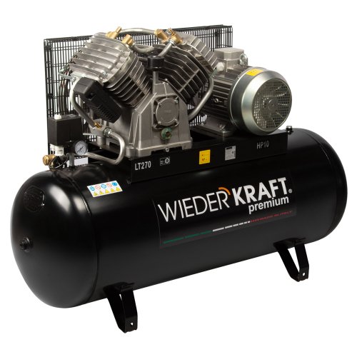 WDK-92712  Масляный поршневой компрессор с ременным приводом:1300 л/мин, ресивер 270л, 11 бар;