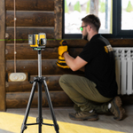 Лазерный уровень мультипризменный DLV-360-3C, 30 м, зеленый луч, Li-Ion 2,4 Aч, кейс// Denzel