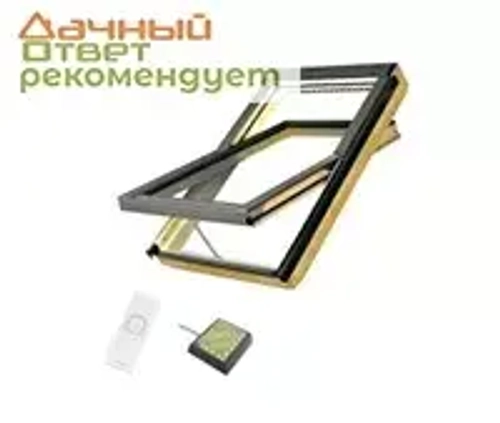 Деревянное мансардное окно FTP-V U3 WiFi с автоматическим управлением