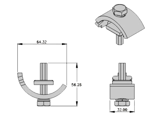 Зажим для крепления кронштейна на балку H-C11Rail clip (H-CO8)