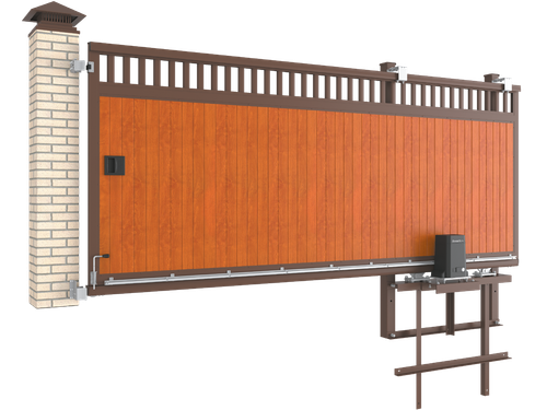 Откатные автоматические ворота под ключ Doorhan SLG-A Premium Classic с решеткой, 4800х2300