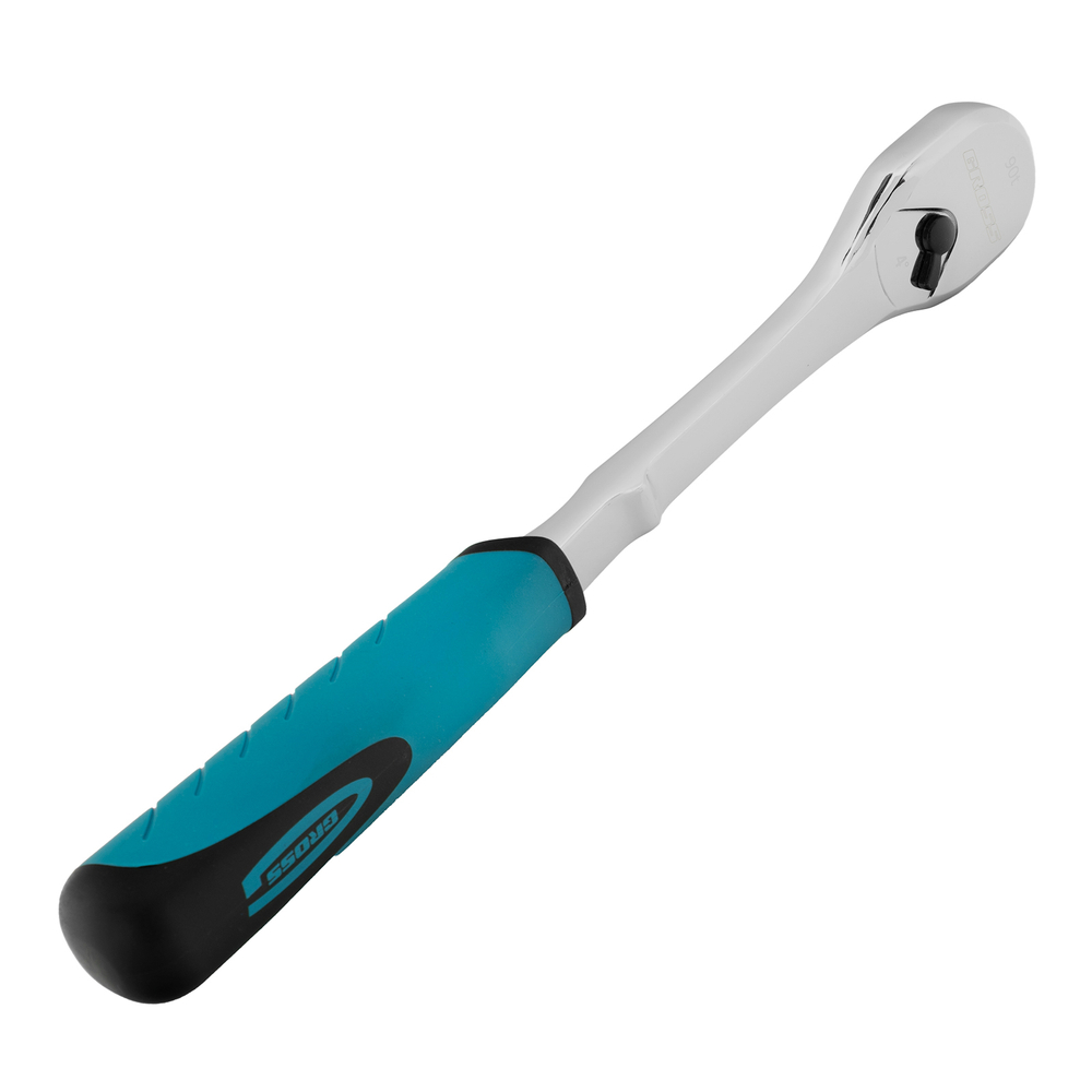 Ключ-трещотка 1/2", CrV, 90 зубьев, усиленный, хром Gross