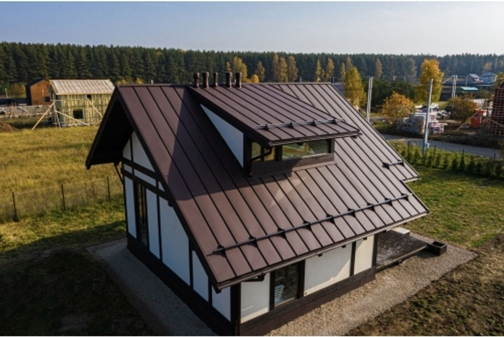 Кликфальц Grand Line 0,5 PurLite Matt с пленкой на замках RAL 8017 шоколад