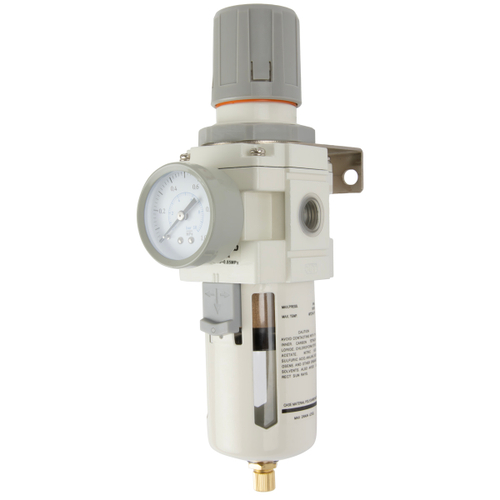 AW4000-04 Фильтр-масловлагоотделитель с манометром и регулятором давления 1/2"