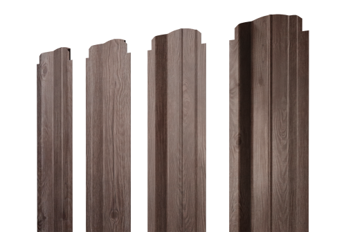 Штакетник П-образный B фигурный 0,45 Print Elite White Wood TwinColor