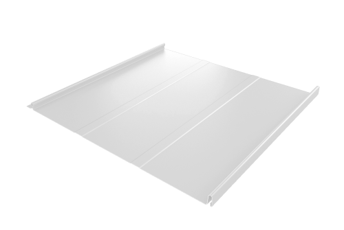 Фальц двойной стоячий Line Grand Line 0,5 Satin с пленкой на замках RAL 9003 сигнальный белый