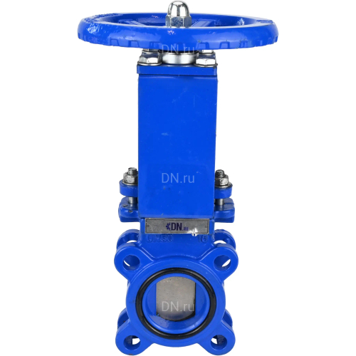 Задвижка шиберная DN.ru GVKN1331E-2W-Fb-S Ду80 Ру16 двусторонняя, межфланцевая, шпиндель - невыдвижной, корпус - чугун GGG40, шибер - нержавеющая сталь 304, уплотнение - EPDM, управление - штурвал, WENZ