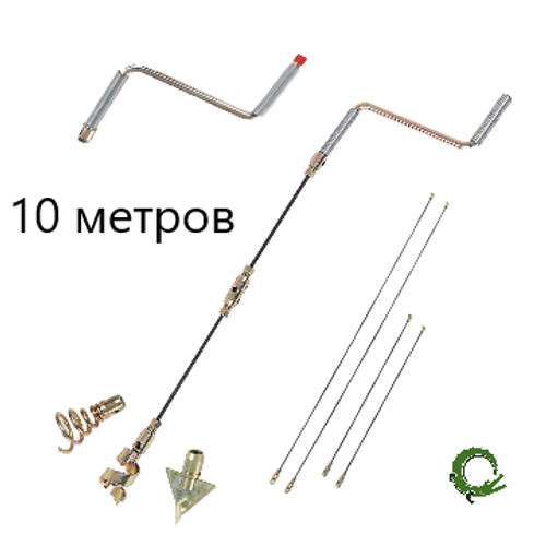 50811-Н10 Набор: штанги пробивные CROCODILE 10 метров с тремя насадками и ручкой