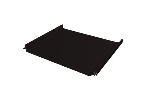 Кликфальц Pro Gofr Grand Line 0,5 GreenCoat Pural BT, matt с пленкой на замках RR 33 черный (RAL 9004 сигнальный черный)