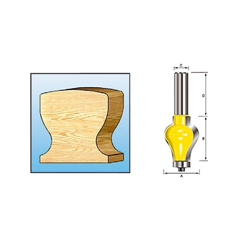 Фреза кромочная фигурная 9.53R, 31.75х38.1, S12, 2T Makita D-11829