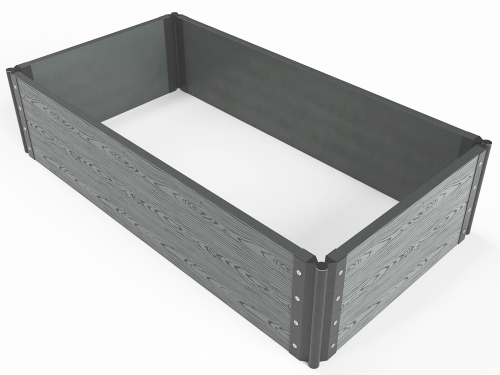 Высокая грядка из ДПК 3*1м h 300мм (металлические углы), серый