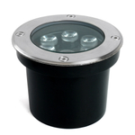 Светодиодный светильник тротуарный (грунтовый) Feron SP2802, 6W, AC12-24V, низковольтный, 3000К, металлик, D120*H90mm, вн.диаметр: 90mm, IP67 48453
