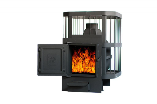 Печь для бани чугунная Сибирь-20 универсальная чугунная дверца (сетка)