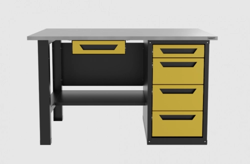 Верстак с ящиком однотумбовый 4 ящика желтый 1400*700 Garopt, GT1400STY1Y4.yell