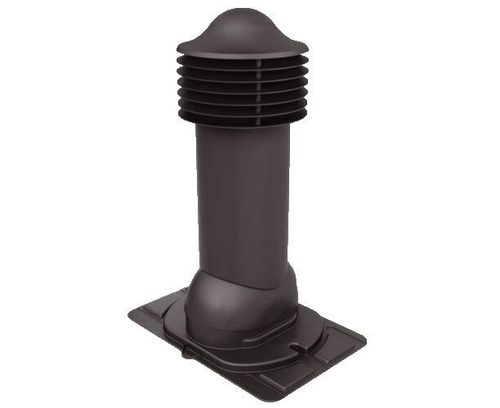 Труба вентиляционная с универсальным проходным элементом d150мм, h-650мм не утепленная, коричневая RAL 8019